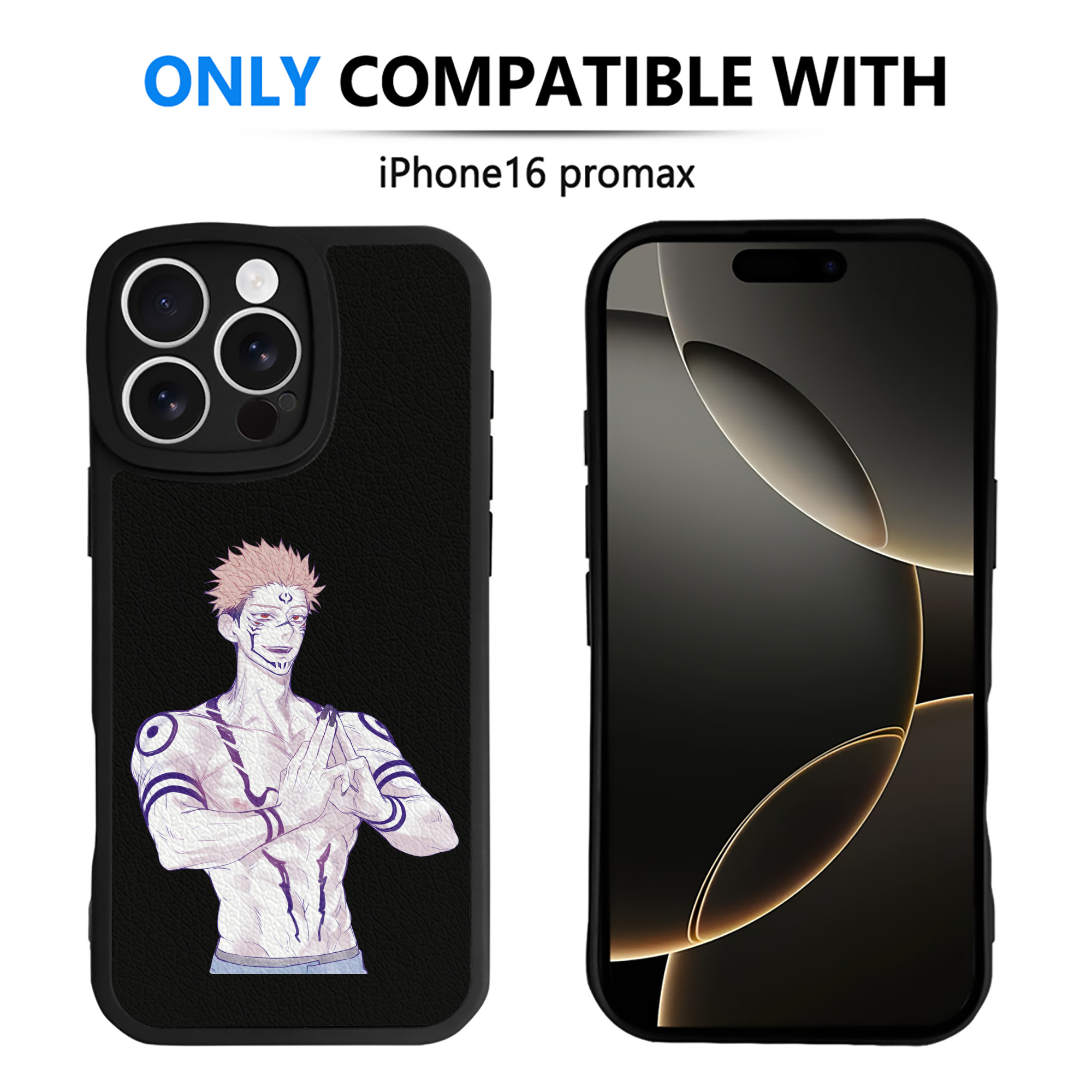 （画像用） 呪術廻戦 Jujutsu Kaisen 【iPhone 16シリーズ対応】シリコンスマホケース（レザー調） 材質：シリコン